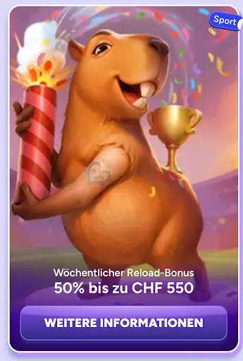 SpinBara Sport Reload Bonus 50 Prozent bis CHF 550