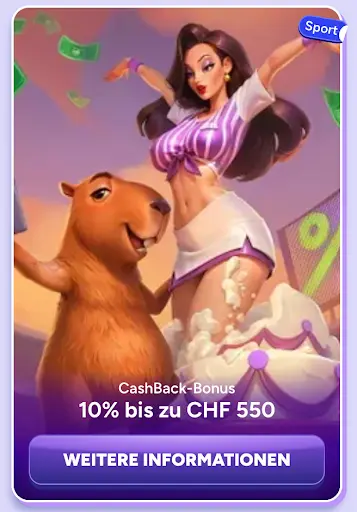 SpinBara Cashback Bonus 10 Prozent bis CHF 550