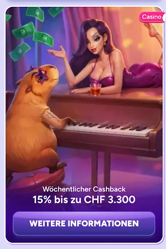 SpinBara wöchentlicher Cashback 15 Prozent bis CHF 3300